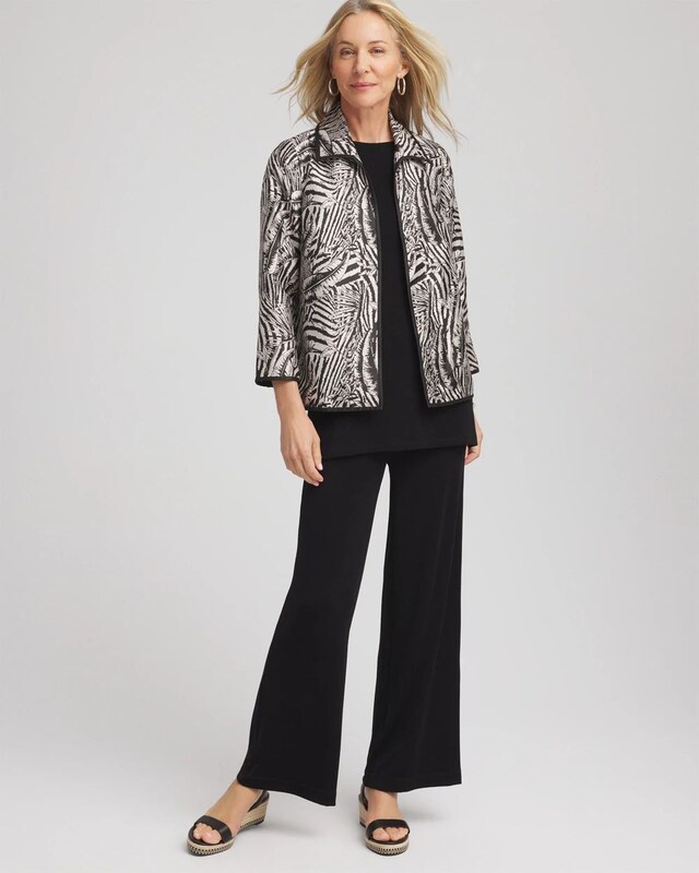 Travelers Collection Zebra-Jacquard Jacket - image 2